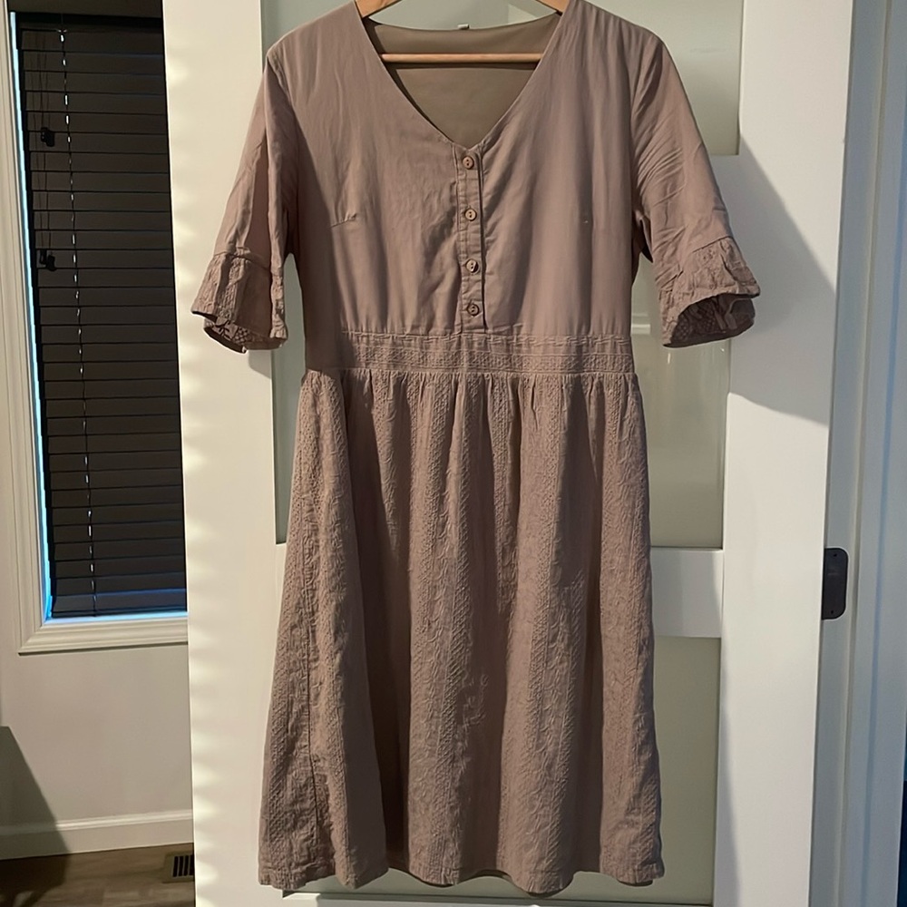 Medium Taupe Embroidered colored dress